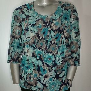 Croft & Barrow Angled Tiered Ruffle Blouse, 1X